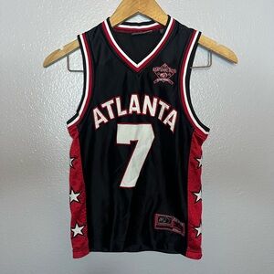 Boys Atlanta #7 Basketball Jersey Black Red Stars SCX Athletics Size 6/7